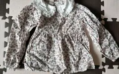 PAIR MANON 花柄フリル襟長袖ブラウス