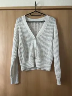 GU 透かし編みカーディガン(長袖) ホワイト