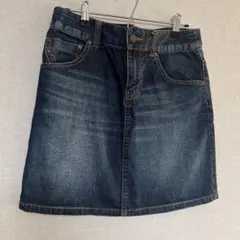 レディース　ダークデニム ミニスカート　台形