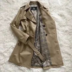 極美品　バーバリーブラックレーベル　トレンチコート　ノバチェック　ベージュ　L