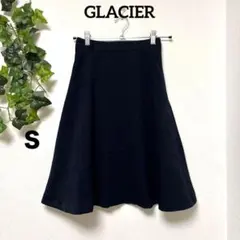 美品【GLACIER 】フレアスカート S ネイビー シンプル 春コーデ