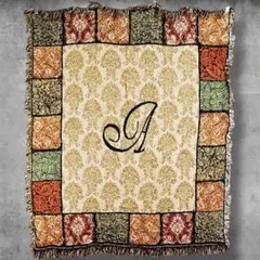 BOiP シンプル ラグ マット 古着 イニシャル A エスニック柄 花柄