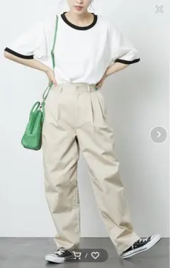 FREAK’S STORE 　ツータックワイドパンツ　ベージュ