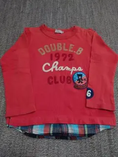 ミキハウス DOUBLE.B 赤 長袖 Tシャツ 110cm