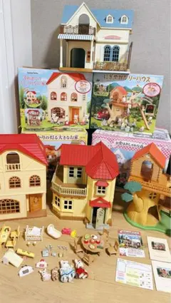 シルバニアファミリー お家はおしゃれな森のキッチンなどハウスセットまとめ売り♩