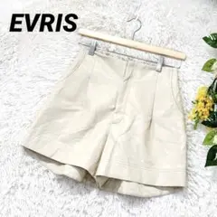 エヴリス◆フェイクレザーパンツ ショートパンツ ハイウエスト S ベージュ 秋冬