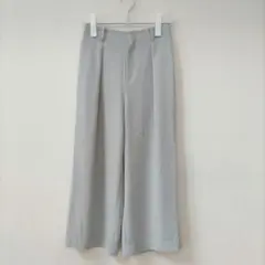 【美品】UNIQLO ユニクロ　ドレープワイドアンクルパンツ　ライトブルー　M