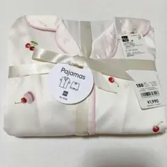 ガールズ　半袖サテンパジャマ150cm GU チェリー　キッズ
