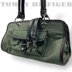 美品　トミーフィルフィガー　2way ショルダーバッグ　ナイロン　グリーン