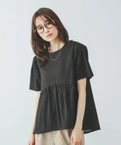 グローバルワーク ジャガードペプラムプルオーバー L