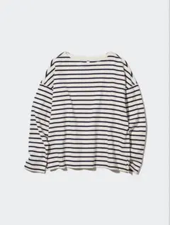 UNIQLO ボーダーTシャツ 長袖 オフホワイト Lサイズ