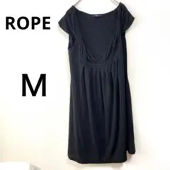 ROPE ブラック ノースリーブ ミニワンピース M チュニック　無地のサムネイル