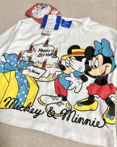 【新品未使用タグ付き】ミッキー ミニー　バースデー　誕生日　ロンT 100