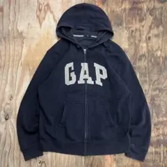 00s GAP ロゴ ジップアップ パーカー ネイビー Y2K VINTAGE