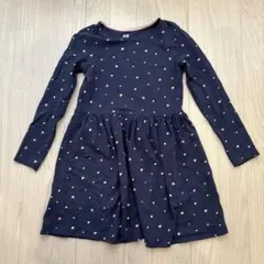 H&M ハート柄 長袖 ワンピース 120cm