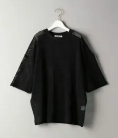 newdose メッシュカットソー blackのサムネイル