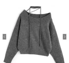 GRL オフショルニット グレー