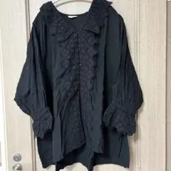 サマンサモスモス レースはおりチュニックブラウス 黒色