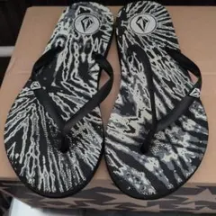 Volcom ビーチサンダル ブラック タイダイ柄のサムネイル