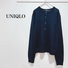 ユニクロ カーディガン 長袖 薄手 ネイビー シアー ベーシック シンプル 無地