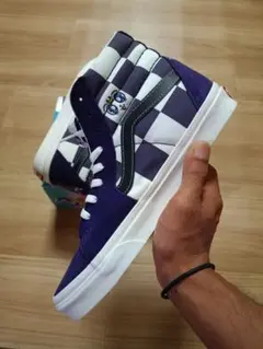 Vans ハイカットスニーカー パープル チェック柄