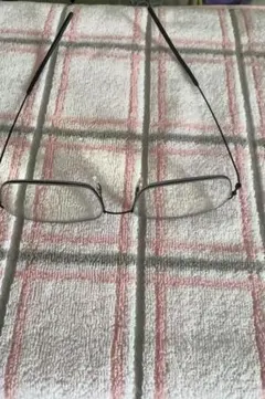 シルバー メタルフレーム 長方形レンズ メガネ