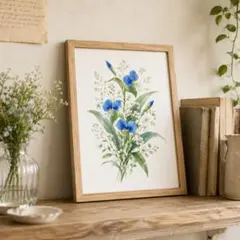 ボタニカルアート 植物画 アンティーク リトグラフ 絵画 額 植物図鑑