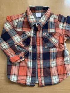babyGap ベビーシャツ 90 オレンジ系チェック