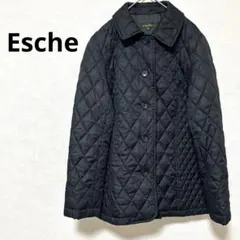 エッシュ キルティングジャケット ブラック 襟付き アウター