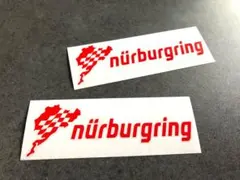 送料無料★ ニュルブルクリンク チェッカー ステッカー中サイズ 2枚 赤色