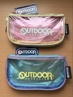 OUTDOOR クリア フラットペンケース 2個セット