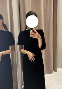 ZARA ベロアドレープワンピース