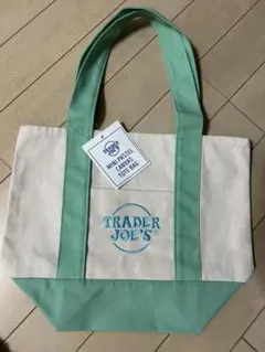 TRADER JOE'S ミニトートバッグ　パステル　グリーン