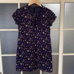 袖フリル 花柄ワンピース ANNASUIアナスイお好きな方に