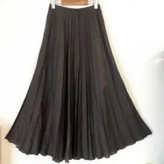 美品　イエナ　リネン　マキシ丈プリーツロングスカート　ブラウン　38