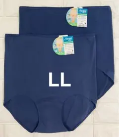 スロギー　オーガニックコットン75% マキシ深めショーツ　ネイビー　2枚/LL