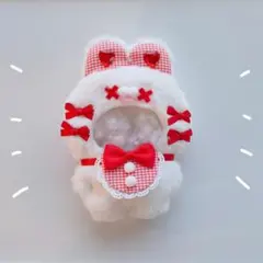 ちびぐるみ ぬい服 11cm ばってんうさぎ オフホワイト×赤 きぐるみ