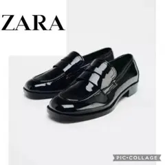 ZARA エナメル風ローファー