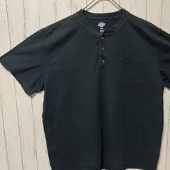 【ビックサイズ】 Dickies 3XL ハーフボタン 古着 ブラック 汚れ有