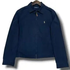 ラルフローレン ロゴ刺繍 スウィングトップ フェード ネイビー ナス紺 Lサイズ