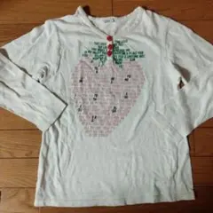 いちごプリント 長袖カットソー