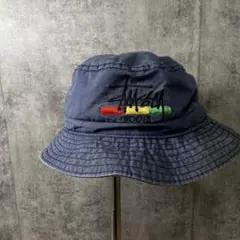 OLD Stussy 白タグ 90s バケットハット 雰囲気◎ ラスタ