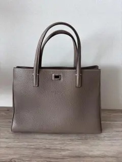 (フランス製 ) グレージュ　高級レザー ハンドバッグ