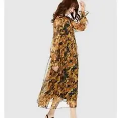 【美品！値下げ】【Mila owen】花柄シースルーロングワンピース