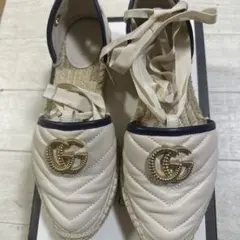 GUCCI ホワイトエスパドリーユサンダル