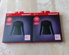 ユニクロ 超極暖ヒートテッククルーネックT　ブラック M ２枚