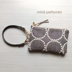 pa. ピースアートミニウォレット ミナペルホネン ハンドメイド グレー