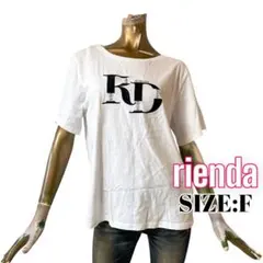 ⭐️A668⭐️ rienda ♥ 大人気 激かわ バイカラー ロゴ 半袖 Tシャツのサムネイル