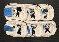 【当日発送】呪術廻戦 スクエアポーチ 五条悟 虎杖悠仁 狗巻棘 等 全種類セット