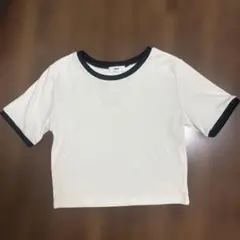 WEGO リンガーTシャツ ホワイト×ブラック L